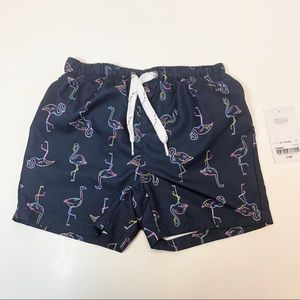 Flamingo Neon Baby Swim Trunks